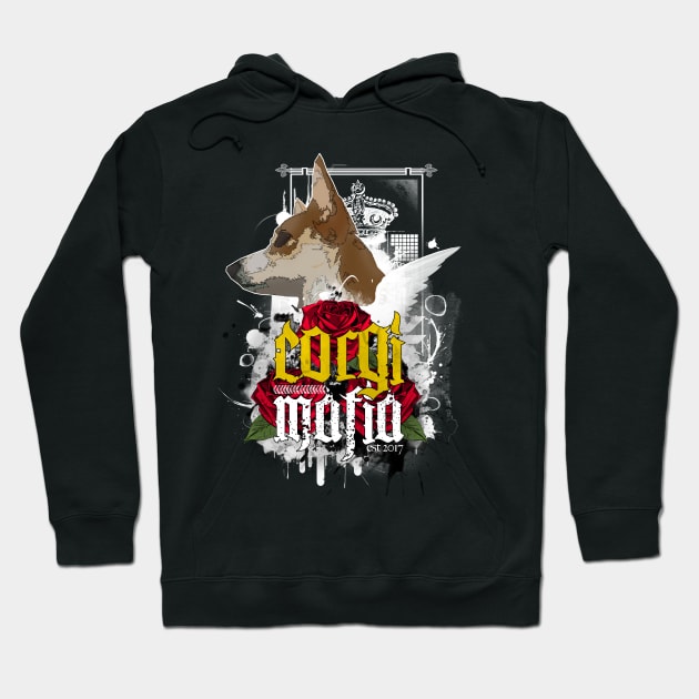 The Corgi Mafia Original Old School T Shirt Hoodie by Corgi2017